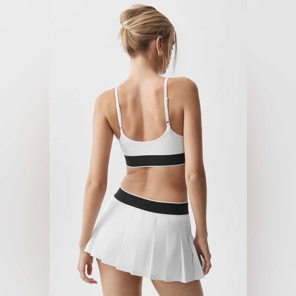 ALO Softsculpt Amp It Up Bra White/Black XXS - Picture 3 of 8